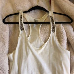 Get White Embroidered Tank Top